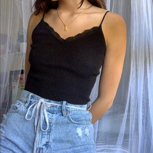 BLACK LACEY TANK
